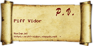 Piff Vidor névjegykártya